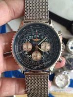 Copy Vintage Breitling Navitimer Stainless Steel Black Dial Antique Wrist Watch